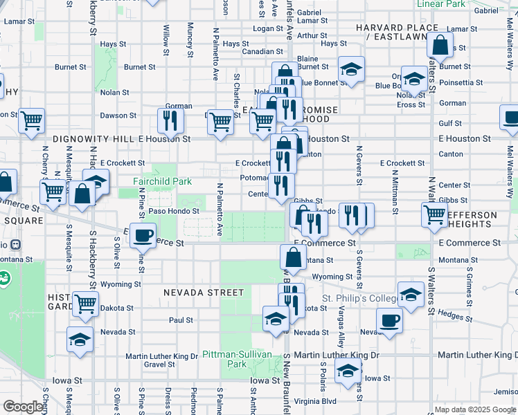 map of restaurants, bars, coffee shops, grocery stores, and more near 835 Paso Hondo in San Antonio