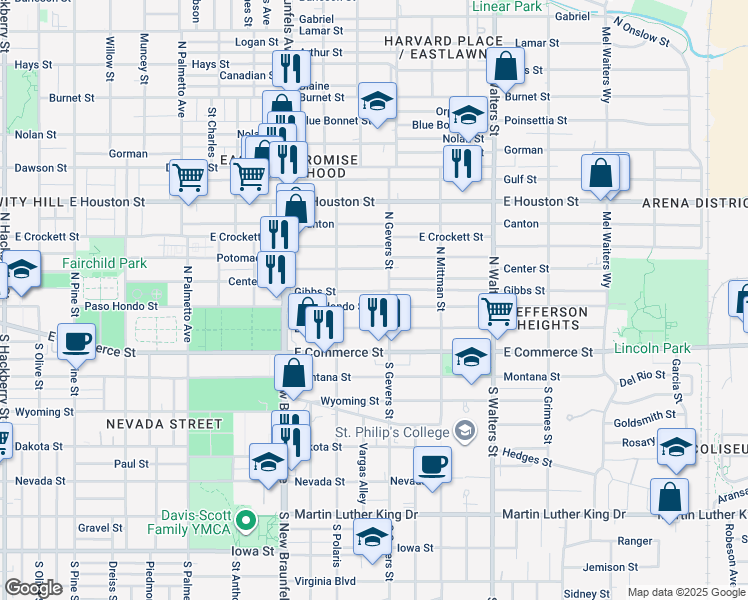 map of restaurants, bars, coffee shops, grocery stores, and more near 1146 Paso Hondo in San Antonio