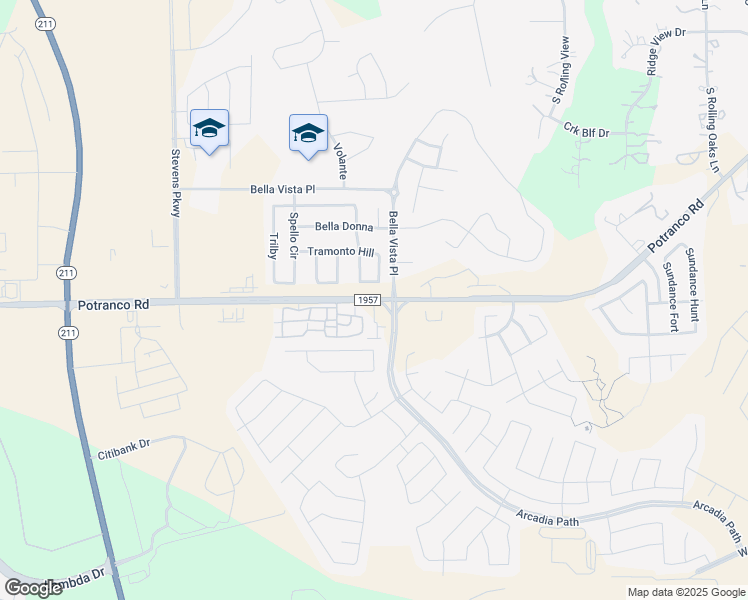 map of restaurants, bars, coffee shops, grocery stores, and more near 15850 Farm to Market Road 1957 in San Antonio