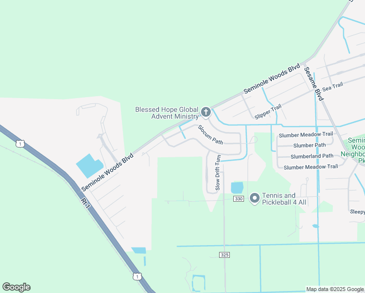 map of restaurants, bars, coffee shops, grocery stores, and more near 18 Sloganeer Trail in Palm Coast