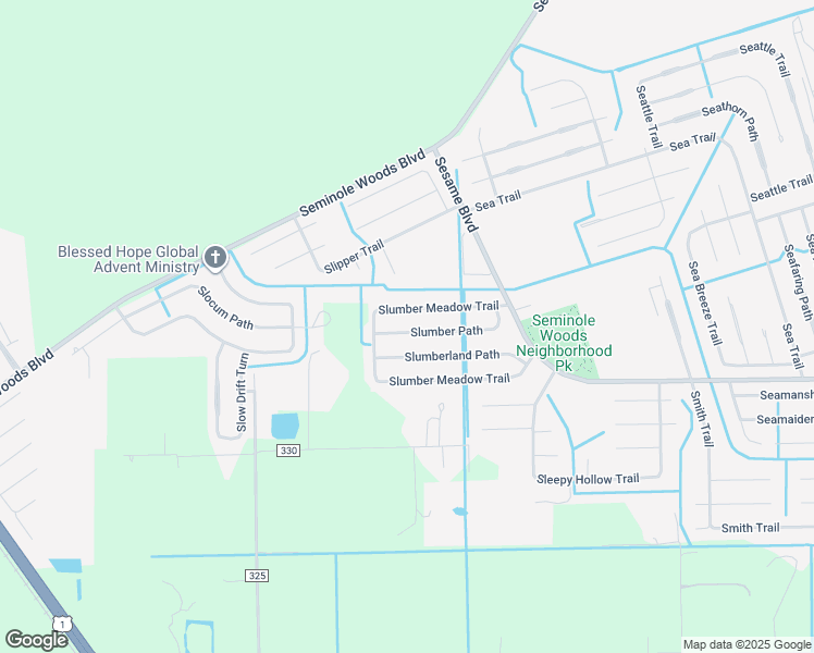 map of restaurants, bars, coffee shops, grocery stores, and more near 25 Slumber Meadow Trail in Palm Coast