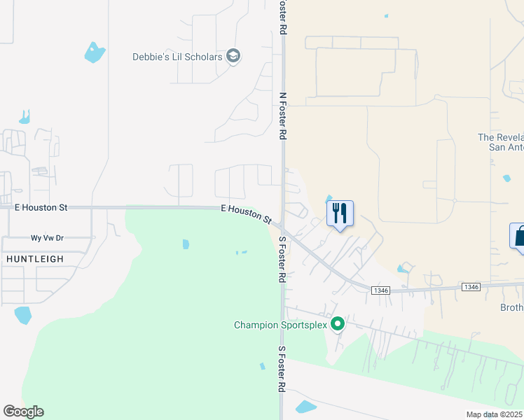 map of restaurants, bars, coffee shops, grocery stores, and more near 6426 Arredondo Run in San Antonio