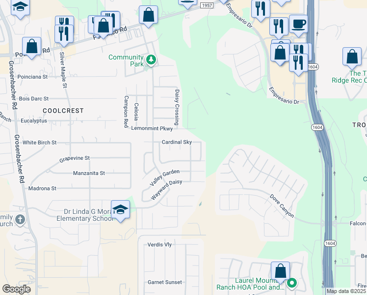 map of restaurants, bars, coffee shops, grocery stores, and more near 1010 Lemon Drop in San Antonio