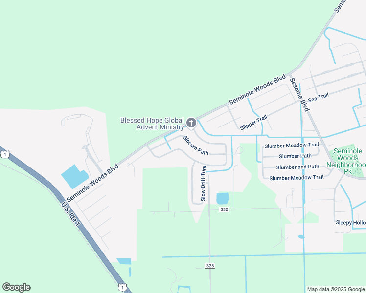 map of restaurants, bars, coffee shops, grocery stores, and more near 29 Sloganeer Trail in Palm Coast