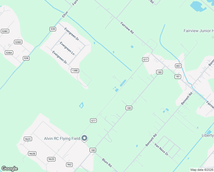 map of restaurants, bars, coffee shops, grocery stores, and more near 2049 County Road 180 in Alvin