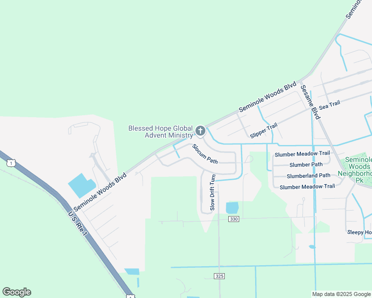 map of restaurants, bars, coffee shops, grocery stores, and more near 29 Sloganeer Trail in Palm Coast
