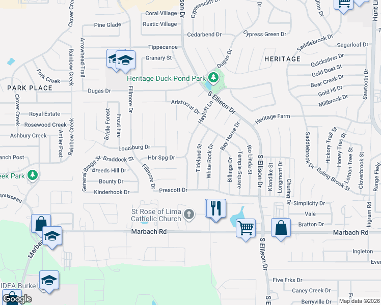map of restaurants, bars, coffee shops, grocery stores, and more near 1230 Old Forrest Street in San Antonio