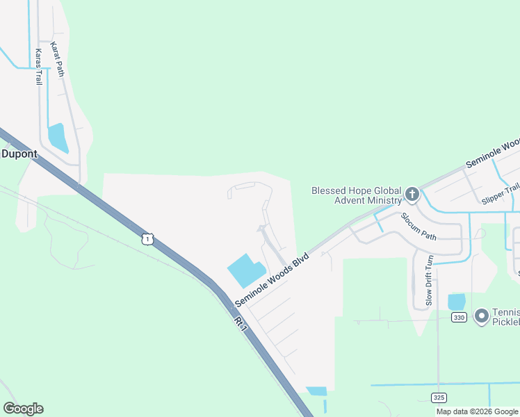 map of restaurants, bars, coffee shops, grocery stores, and more near 1000 Integra Woods Boulevard in Palm Coast