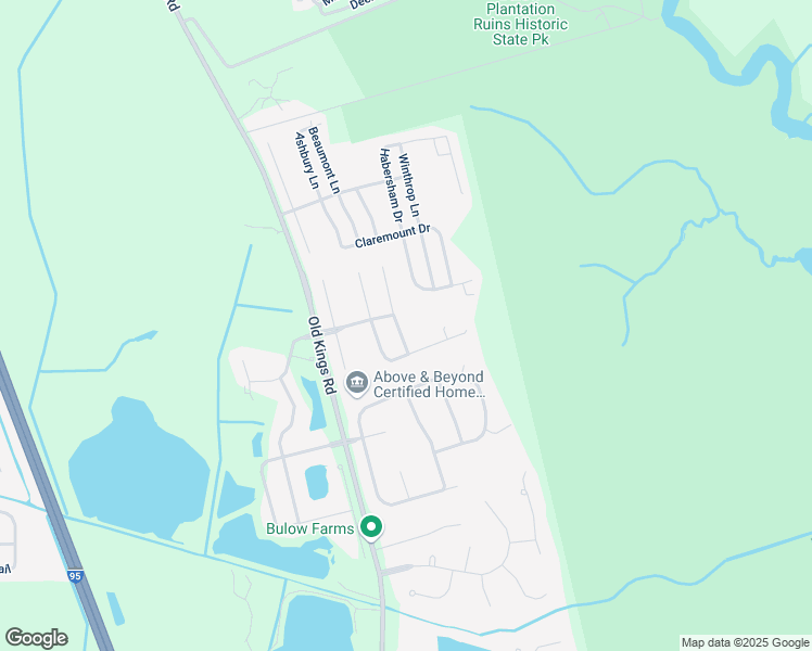 map of restaurants, bars, coffee shops, grocery stores, and more near 4 Hickory Lane in Flagler Beach