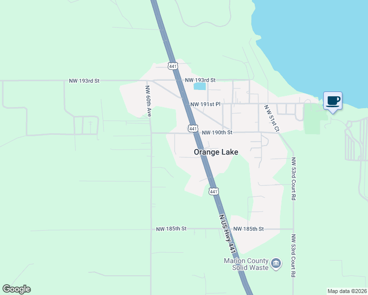 map of restaurants, bars, coffee shops, grocery stores, and more near 18900 North US Highway 441 in Reddick