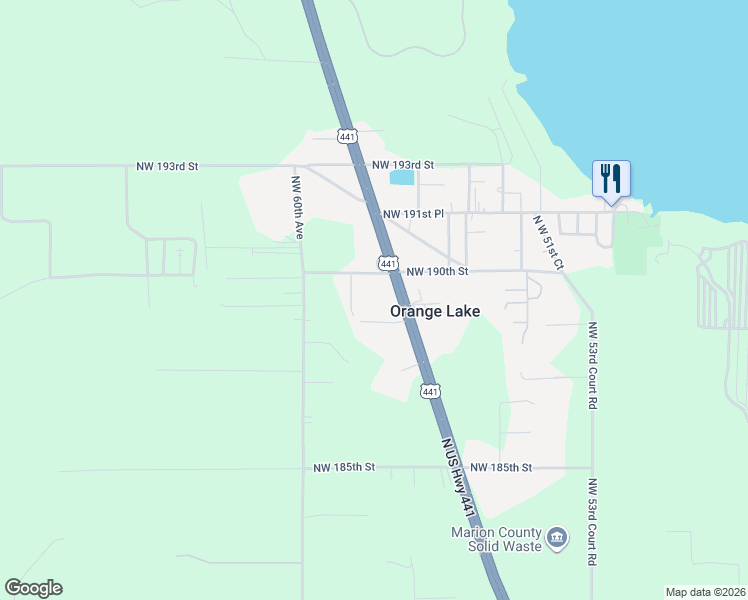 map of restaurants, bars, coffee shops, grocery stores, and more near 18900 North US Highway 441 in Reddick