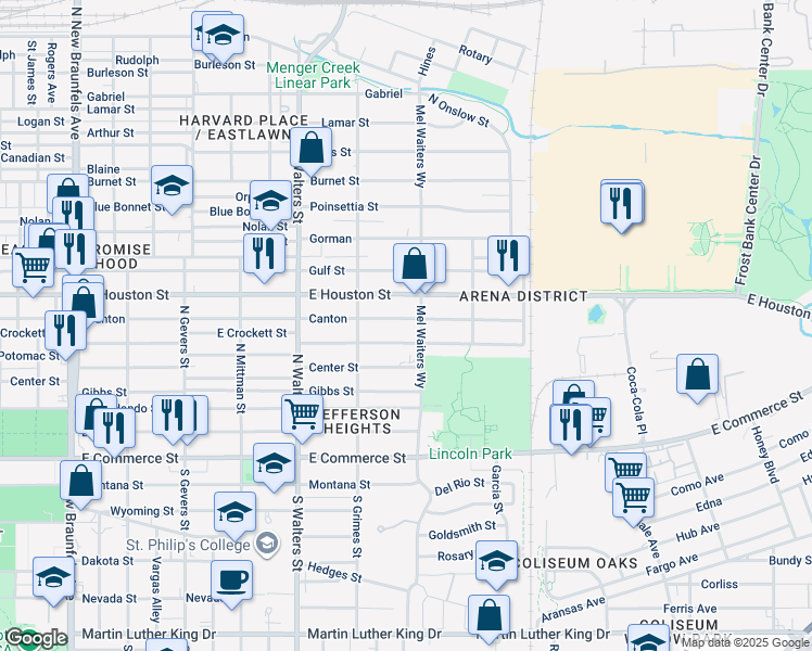 map of restaurants, bars, coffee shops, grocery stores, and more near 846 Canton in San Antonio