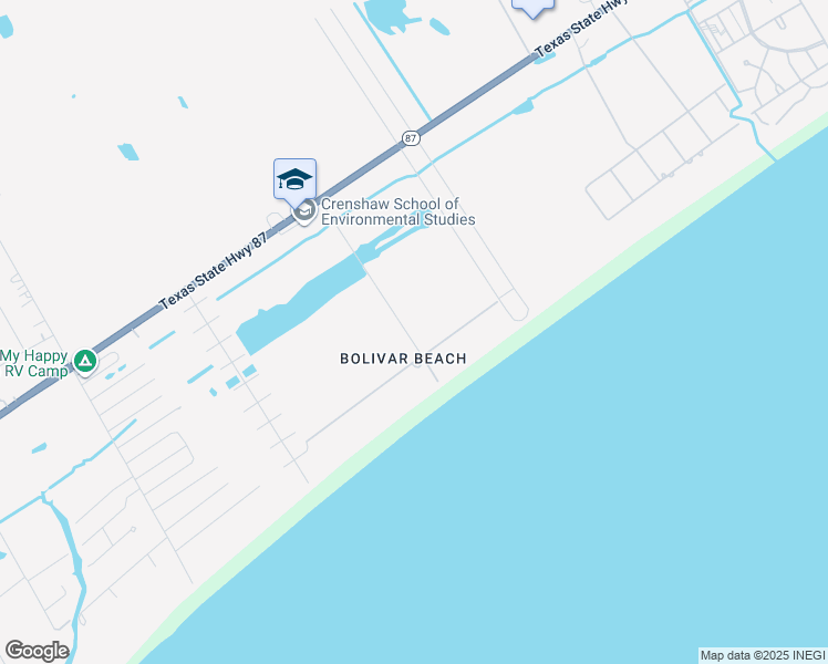 map of restaurants, bars, coffee shops, grocery stores, and more near 854 Helen Boulevard in Bolivar Peninsula