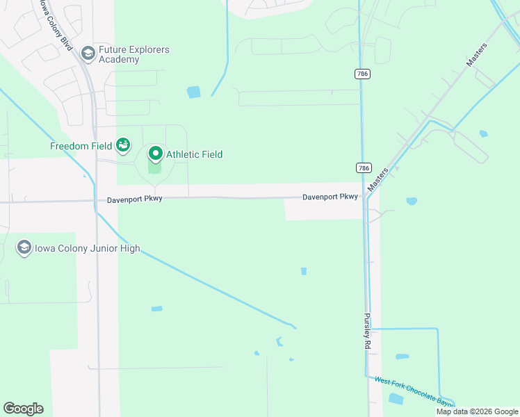 map of restaurants, bars, coffee shops, grocery stores, and more near 4520 Davenport Parkway in Rosharon