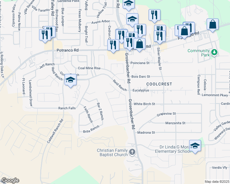 map of restaurants, bars, coffee shops, grocery stores, and more near in San Antonio