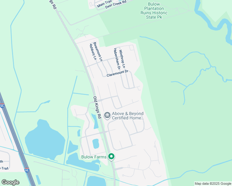 map of restaurants, bars, coffee shops, grocery stores, and more near 1 Hanover Drive in Flagler Beach