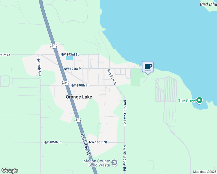map of restaurants, bars, coffee shops, grocery stores, and more near 19030 Northwest 53rd Court Road in Reddick