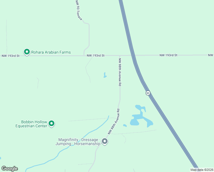 map of restaurants, bars, coffee shops, grocery stores, and more near 19040 Northwest 88th Avenue Road in Reddick