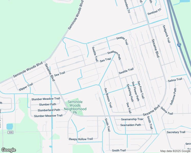 map of restaurants, bars, coffee shops, grocery stores, and more near 20 Seagoing Trail in Palm Coast