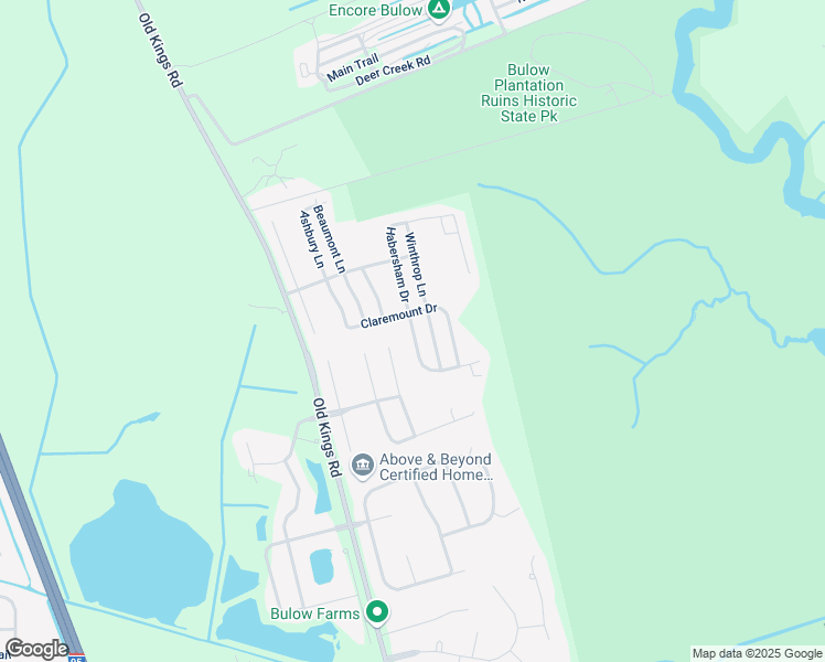 map of restaurants, bars, coffee shops, grocery stores, and more near 35 Winthrop Lane in Flagler Beach