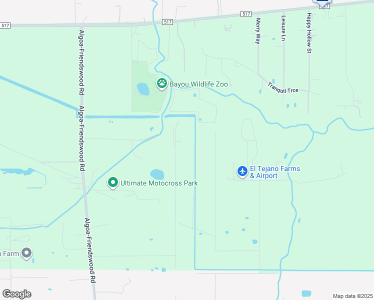map of restaurants, bars, coffee shops, grocery stores, and more near 2036 Bunyard in Alvin