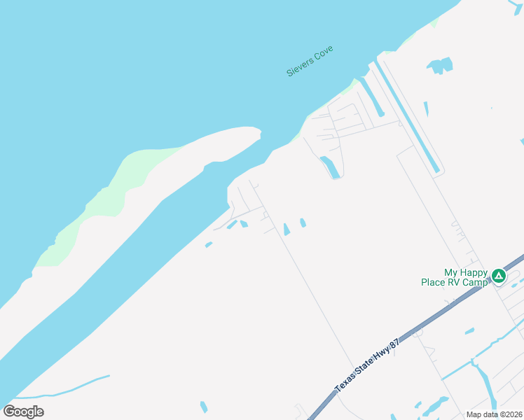 map of restaurants, bars, coffee shops, grocery stores, and more near 1223 Johnson Road in Bolivar Peninsula