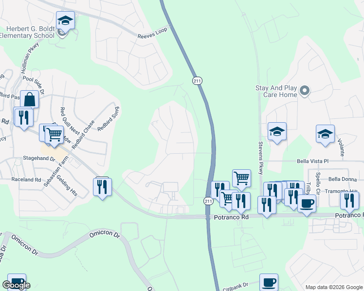 map of restaurants, bars, coffee shops, grocery stores, and more near 14546 Payton Flats in San Antonio