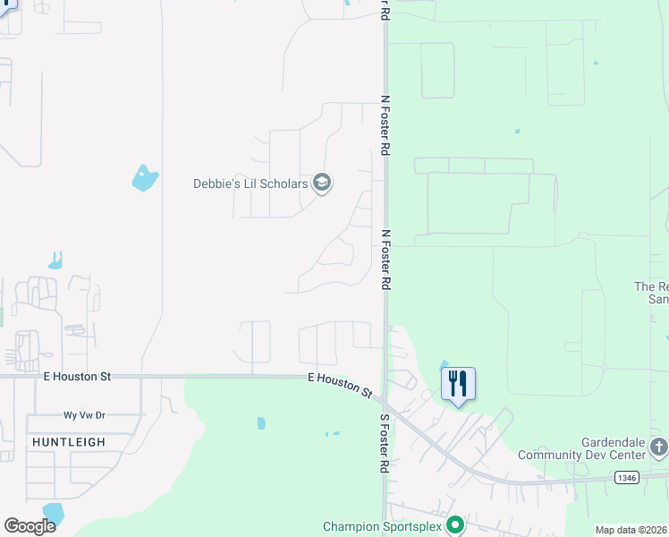 map of restaurants, bars, coffee shops, grocery stores, and more near 307-555 North Foster Road in San Antonio