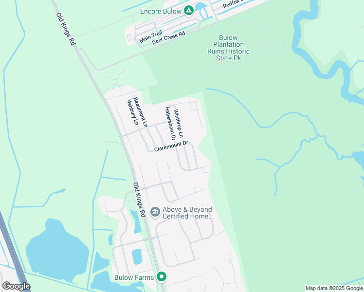 map of restaurants, bars, coffee shops, grocery stores, and more near 35 Winthrop Lane in Flagler Beach