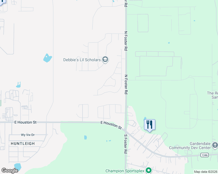 map of restaurants, bars, coffee shops, grocery stores, and more near 307-555 North Foster Road in San Antonio