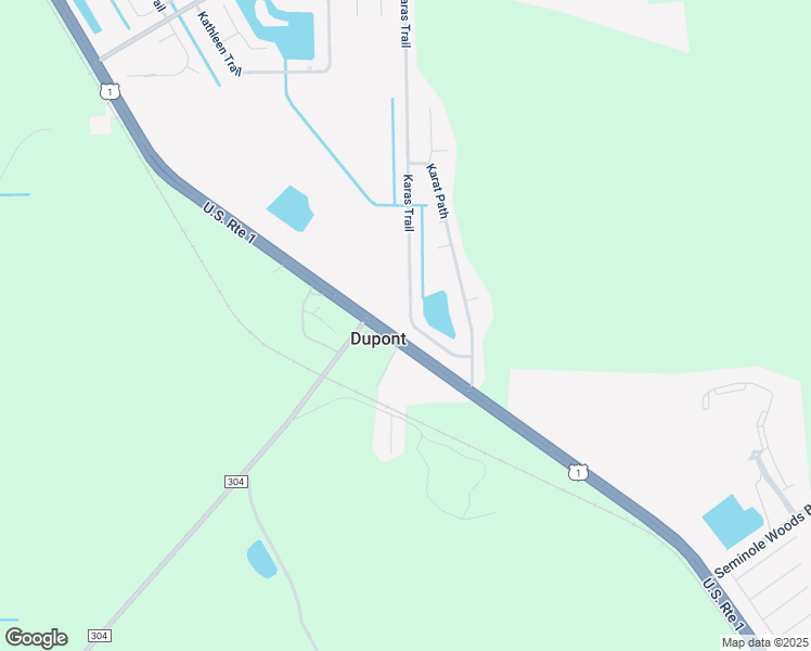 map of restaurants, bars, coffee shops, grocery stores, and more near 21 Karas Trail in Palm Coast