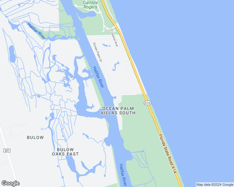 map of restaurants, bars, coffee shops, grocery stores, and more near 19 Ocean Palm Villa North in Flagler Beach