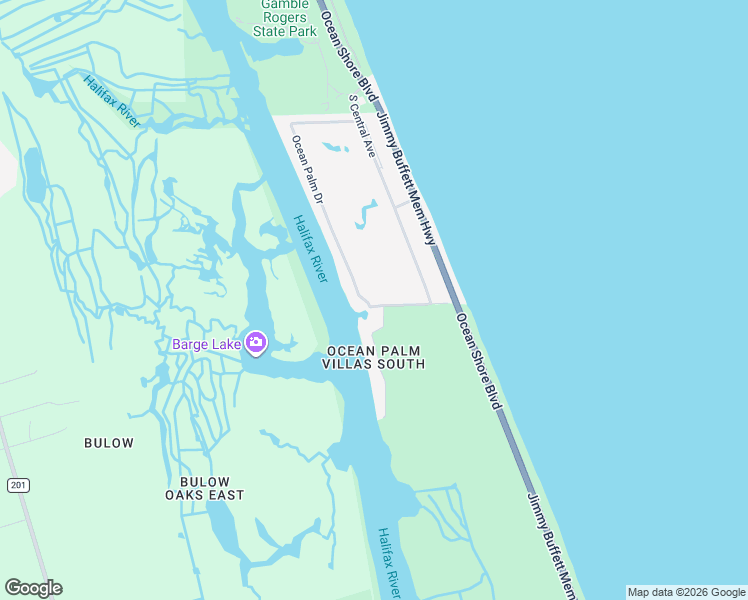 map of restaurants, bars, coffee shops, grocery stores, and more near 19 Ocean Palm Villa North in Flagler Beach
