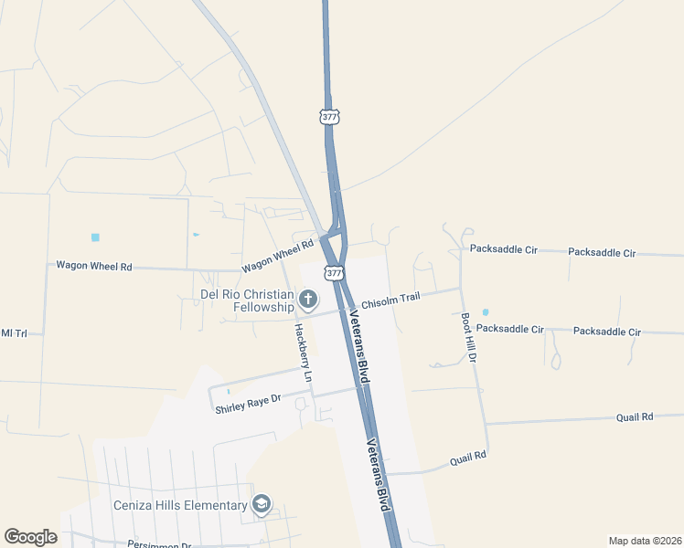 map of restaurants, bars, coffee shops, grocery stores, and more near U.S. 90 in Del Rio