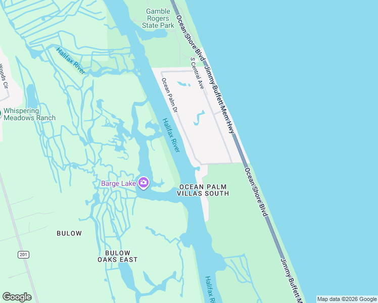 map of restaurants, bars, coffee shops, grocery stores, and more near 276 Ocean Palm Drive in Flagler Beach