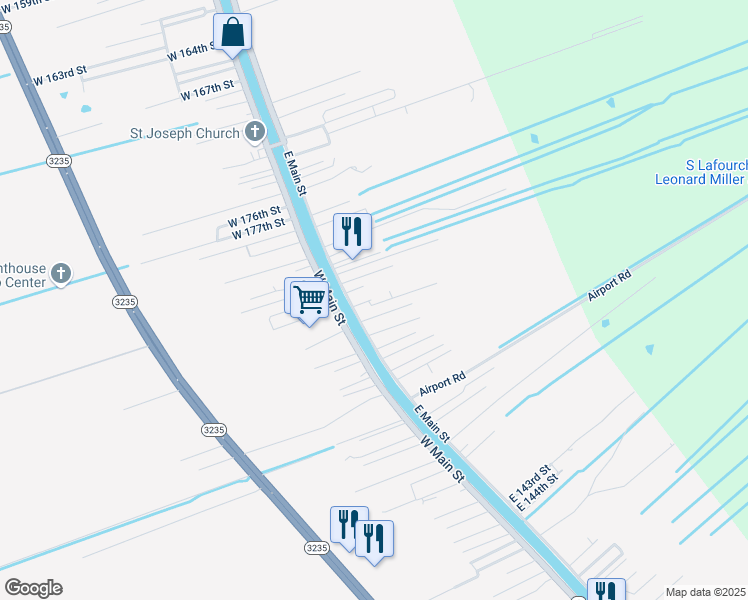 map of restaurants, bars, coffee shops, grocery stores, and more near 113 East 134th Street in Galliano