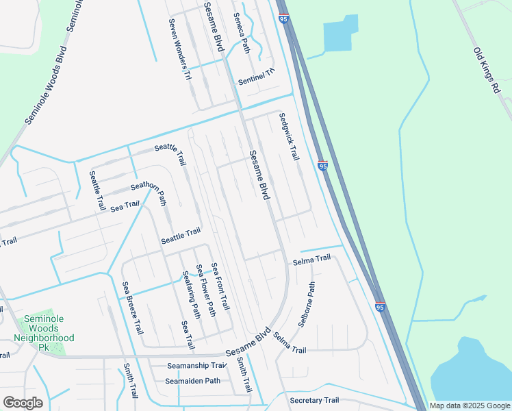 map of restaurants, bars, coffee shops, grocery stores, and more near 21 Service Tree Place in Palm Coast