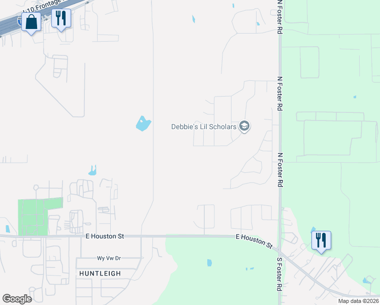 map of restaurants, bars, coffee shops, grocery stores, and more near 5502 Interstate 10 East in San Antonio