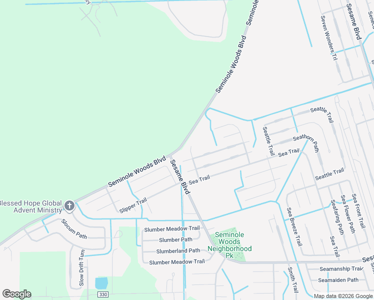 map of restaurants, bars, coffee shops, grocery stores, and more near 1390 Seminole Woods Boulevard in Palm Coast