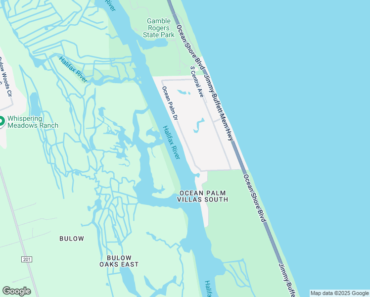 map of restaurants, bars, coffee shops, grocery stores, and more near 274 Ocean Palm Drive in Flagler Beach
