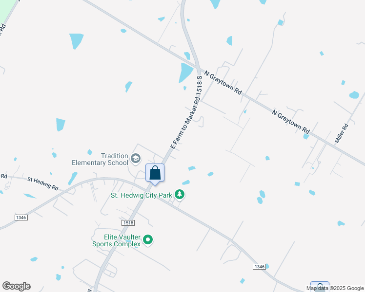 map of restaurants, bars, coffee shops, grocery stores, and more near 508 Farm to Market Road 1518 in Saint Hedwig