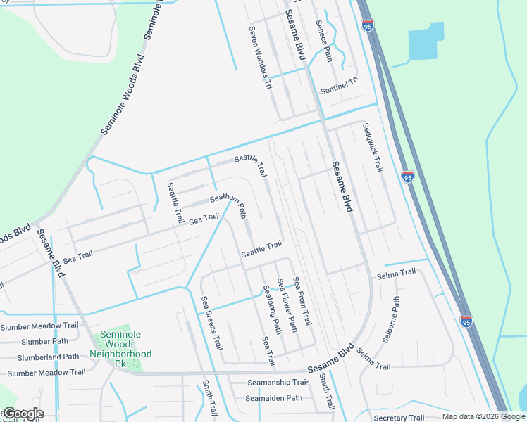 map of restaurants, bars, coffee shops, grocery stores, and more near 90 Seattle Trail in Palm Coast