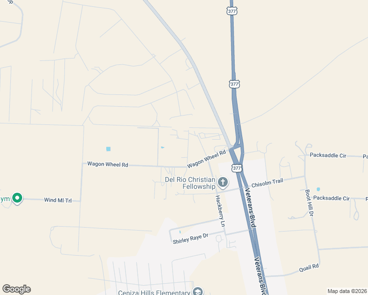 map of restaurants, bars, coffee shops, grocery stores, and more near 74 Gaila Lane in Del Rio