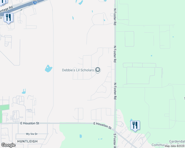 map of restaurants, bars, coffee shops, grocery stores, and more near 726 North Foster Road in San Antonio