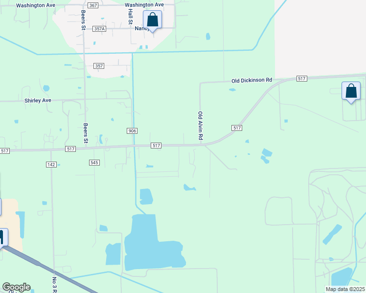 map of restaurants, bars, coffee shops, grocery stores, and more near 1181 Farm to Market Road 517 in Alvin