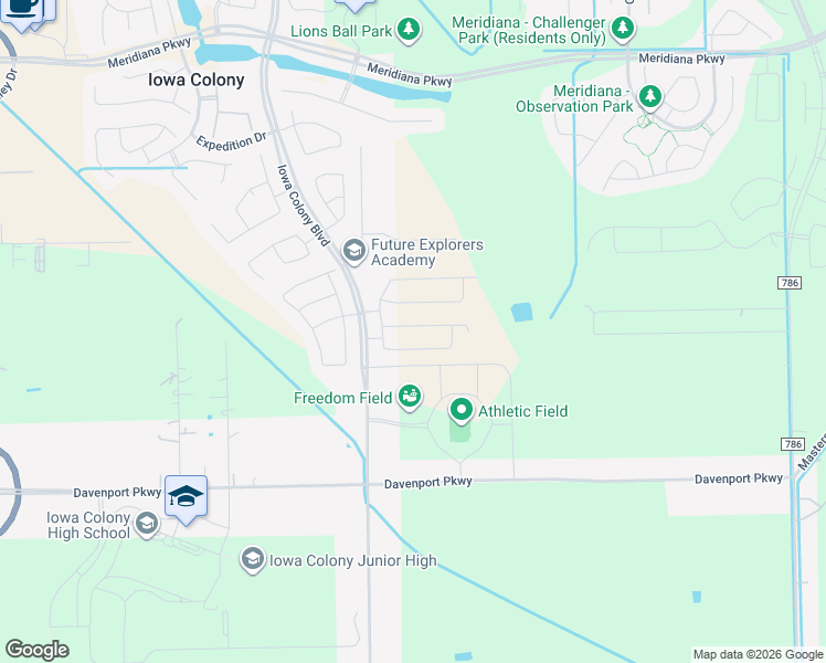 map of restaurants, bars, coffee shops, grocery stores, and more near 4050 Champlain Way in Rosharon
