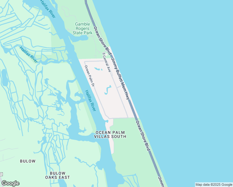 map of restaurants, bars, coffee shops, grocery stores, and more near 3634 South Central Avenue in Flagler Beach