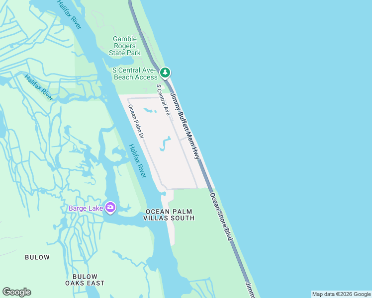 map of restaurants, bars, coffee shops, grocery stores, and more near 3634 South Central Avenue in Flagler Beach