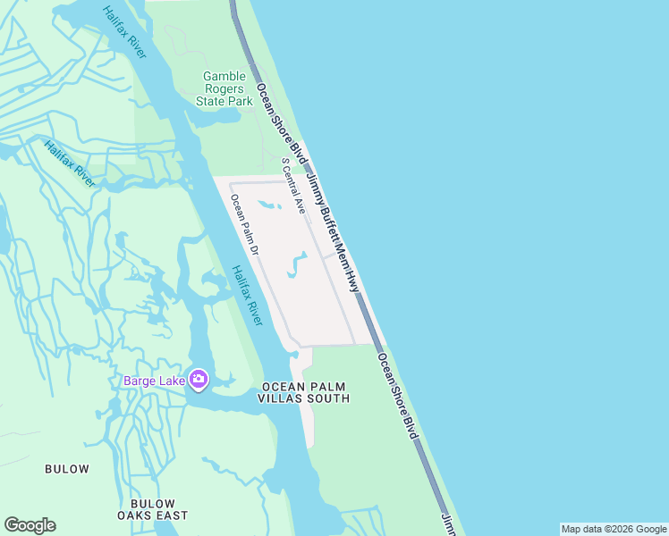 map of restaurants, bars, coffee shops, grocery stores, and more near 3634 South Central Avenue in Flagler Beach