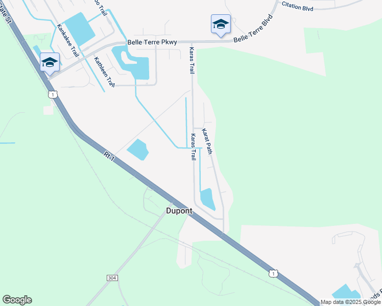 map of restaurants, bars, coffee shops, grocery stores, and more near 55 Karas Trail in Palm Coast